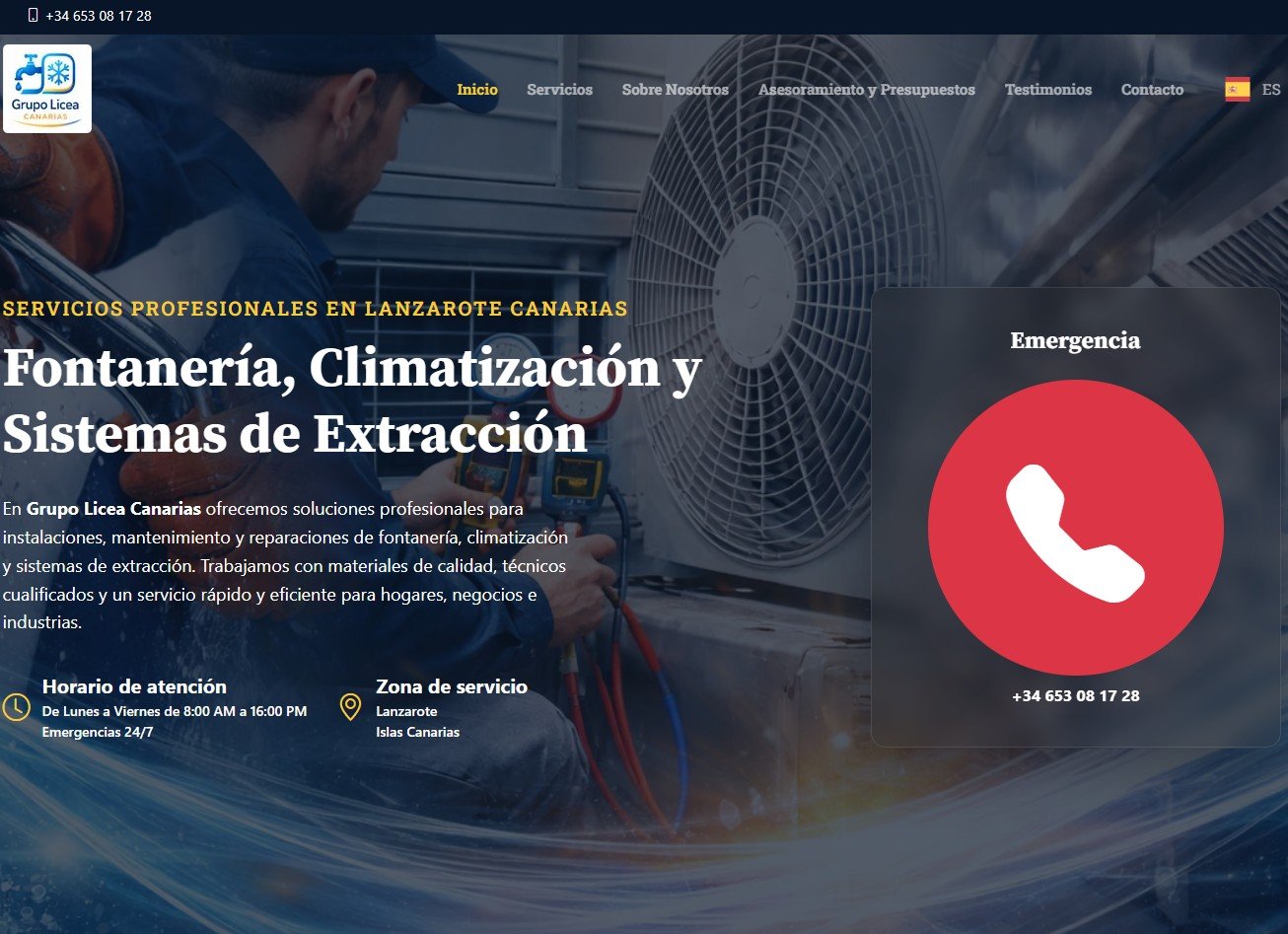 Diseño web corporativo para Grupo Licea Canarias