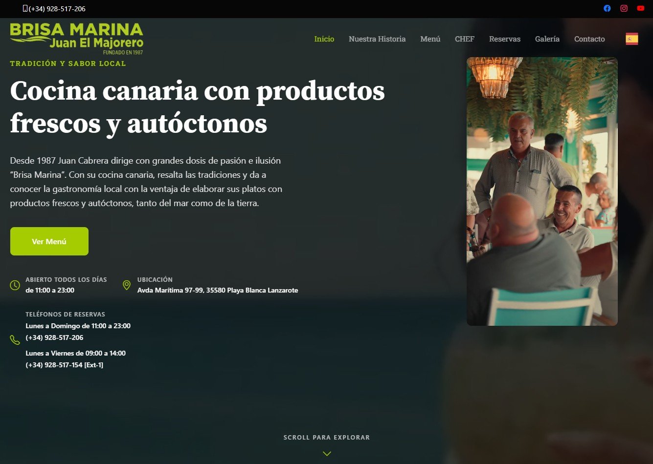 Diseño web para restaurante en Playa Blanca Lanzarote